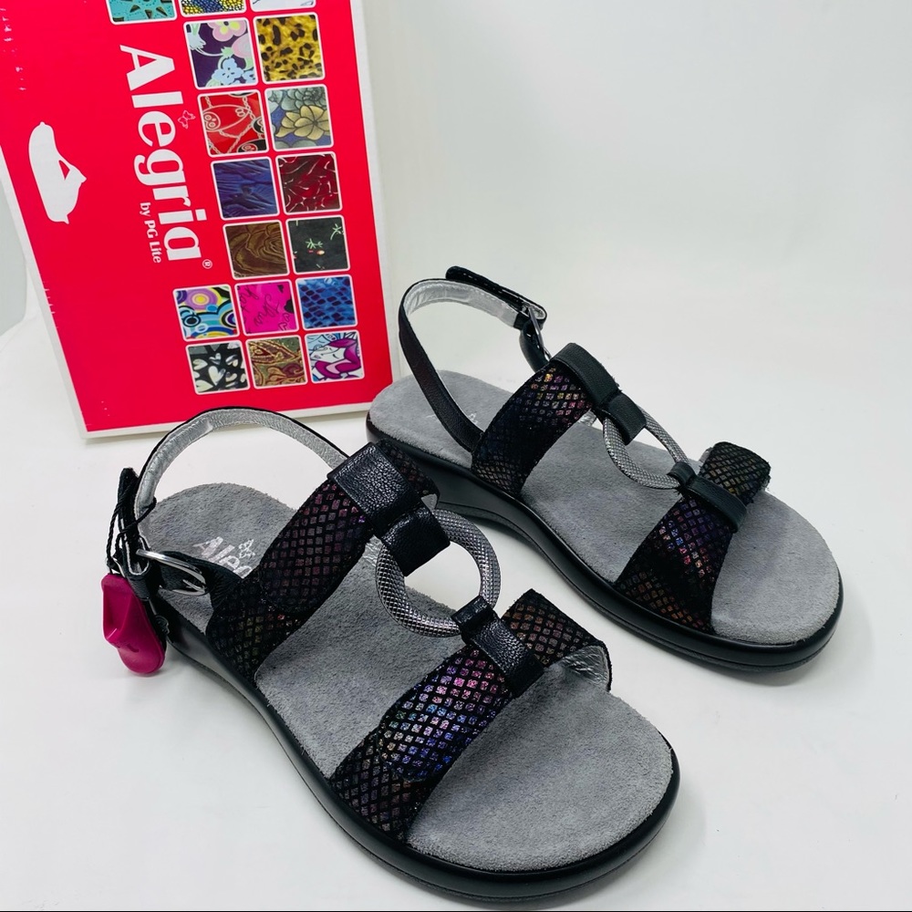 Alegria Sandals Size 36 US 6 Julie Slingback Comfort Walking Shoes Metallic